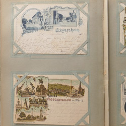 Collection cartes postales Souvenir de Noel 1898 en un album.