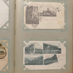 Collection cartes postales Souvenir de Noel 1898 en un album.