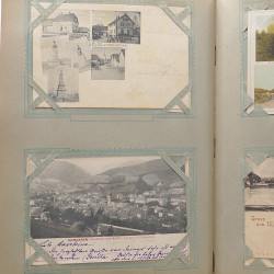 Collection cartes postales Souvenir de Noel 1898 en un album.