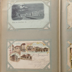 Collection cartes postales Souvenir de Noel 1898 en un album.