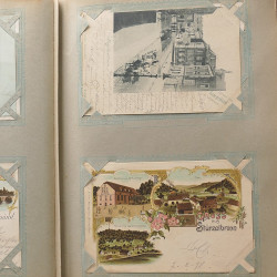 Collection cartes postales Souvenir de Noel 1898 en un album.