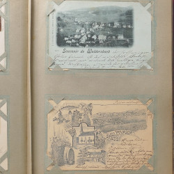 Collection cartes postales Souvenir de Noel 1898 en un album.