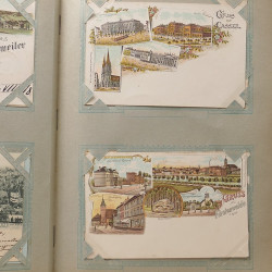 Collection cartes postales Souvenir de Noel 1898 en un album.