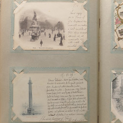 Collection cartes postales Souvenir de Noel 1898 en un album.