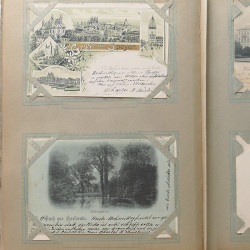 Collection cartes postales Souvenir de Noel 1898 en un album.