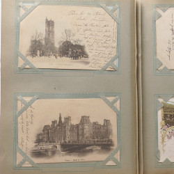 Collection cartes postales Souvenir de Noel 1898 en un album.