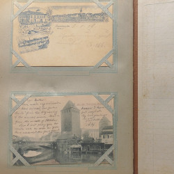 Collection cartes postales Souvenir de Noel 1898 en un album.