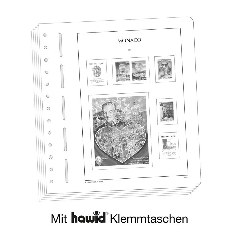 Leuchtturm feuilles préimprimées Monaco 2024.