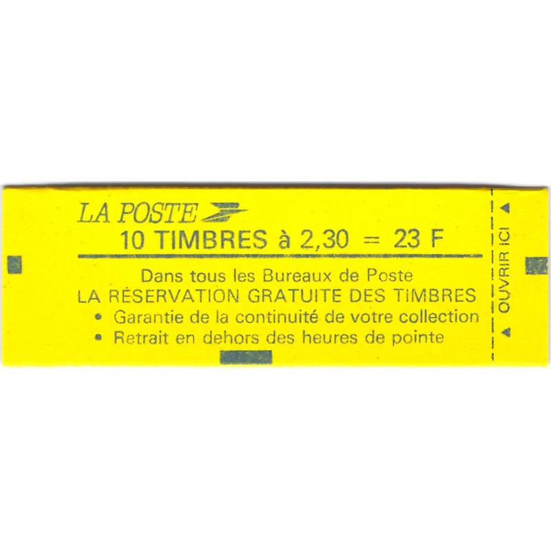 Carnet de 10 timbres type Marianne de Briat  N°2614-C3.