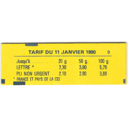 Carnet de 10 timbres type Marianne de Briat N°2614-C7.