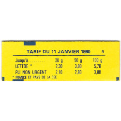 Carnet mixte de 10 timbres Marianne de Briat N°1502.