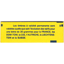 Carnet mixte de 8 timbres Marianne de Briat N°1504.