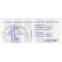 Carnet mixte de 10 timbres Semeuse de Roty N°1511.