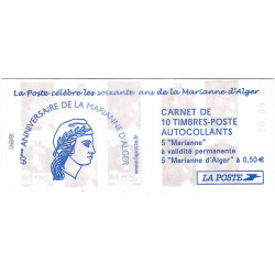 Carnet mixte de 10 timbres Marianne d'Alger N°1512.