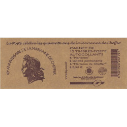Carnet mixte de 12 timbres Marianne de Cheffer N°1515.
