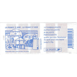 Carnet de 10 timbres Marianne de Lamouche N°3744-C6a carré noir.