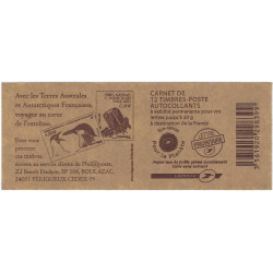 Carnet de 12 timbres Marianne de Beaujard N°4197-C26a carré noir.