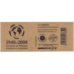 Carnet de 12 timbres Marianne de Beaujard N°4197-C3a carré noir.