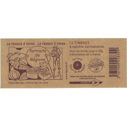 Carnet de 12 timbres Marianne de Beaujard N°4197-C1a carré noir.