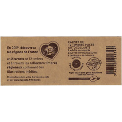 Carnet de 12 timbres Marianne de Beaujard N°4197-C10a carré noir.