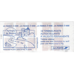 Carnet de 10 timbres Marianne de Luquet N°3419-C10a carré noir.