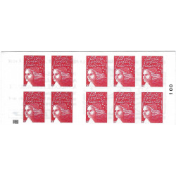 Carnet de 10 timbres Marianne de Luquet N°3419-C1a carré noir.