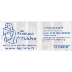Carnet de 10 timbres Marianne de Luquet N°3419-C16a carré noir.