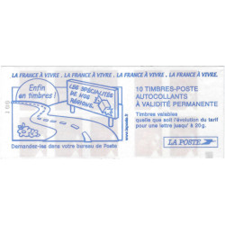 Carnet de 10 timbres Marianne de Luquet N°3419-C9a carré noir.