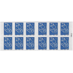 Carnet de 12 timbres Marianne de Lamouche bleu N°4127-C1b.