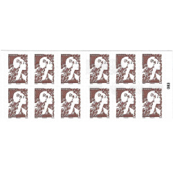 Carnet de 12 timbres Marianne de Balez N°2529-C1.