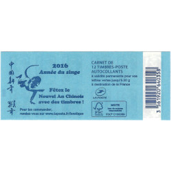 Carnet de 12 timbres Marianne de Ciappa vert N°858-C15.