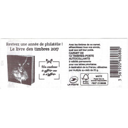 Carnet de 12 timbres Marianne de Ciappa rouge N°1214-C12.