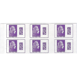 Carnet de 6 timbres Marianne d'Yseult YZ Datamatrix International N°1656.