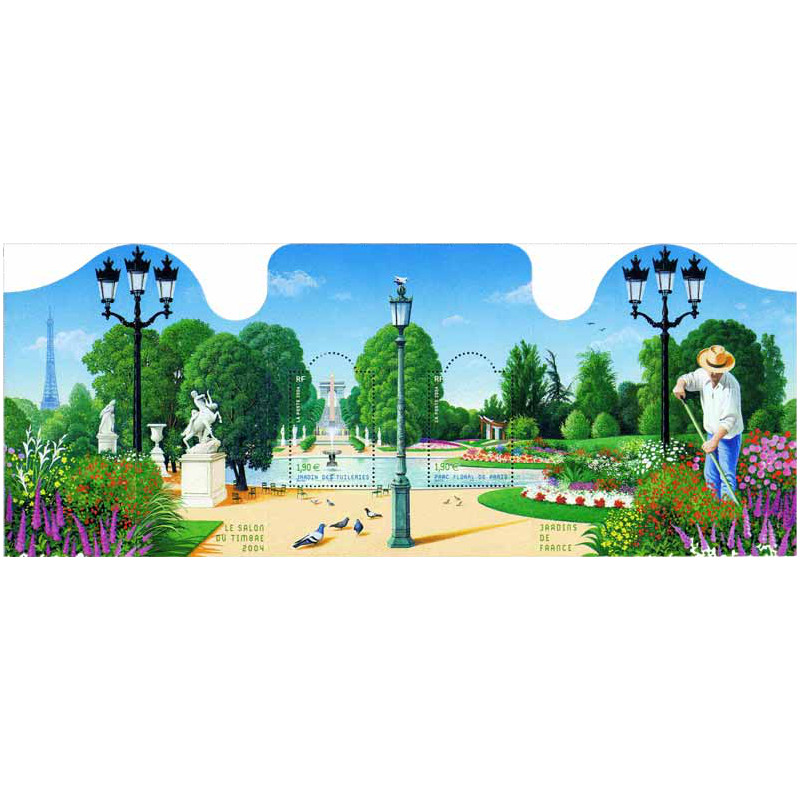 Bloc feuillet de timbres N°62 Jardins de France neuf**.