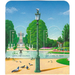 Bloc feuillet de timbres N°70 Jardins de France neuf**.
