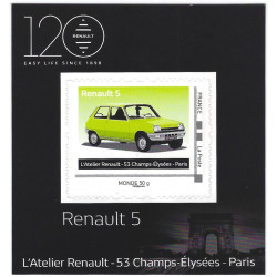 Collector de timbre international Renault 5 autoadhésif.