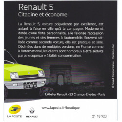 Collector de timbre international Renault 5 autoadhésif.
