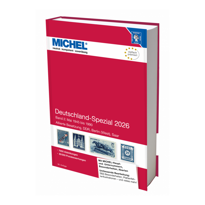 Catalogue de cotation Michel timbres d'Allemagne spécialisé Tome 2 édition 2026.