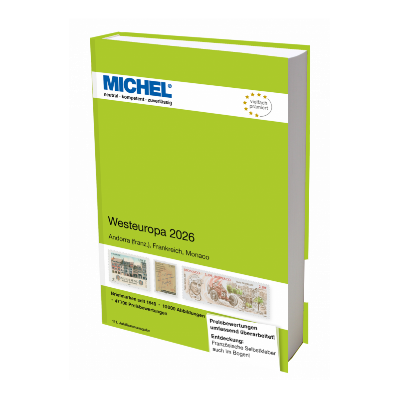 Catalogue de cotation Michel timbres d'Europe de l'Ouest édition 2026.