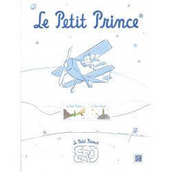 Affiche de 2 timbres-poste Le Petit Prince 80 ans.