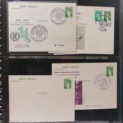 Lot d'entiers postaux de France 1960-1991 en album Lindner.