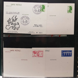 Lot d'entiers postaux de France 1960-1991 en album Lindner.