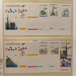 Lot d'entiers postaux de France 1960-1991 en album Lindner.