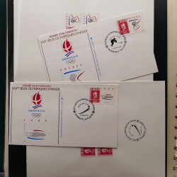 Lot d'entiers postaux de France 1960-1991 en album Lindner.