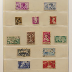 Lot de timbres de France 1850-1940 oblitérés en album Lindner.