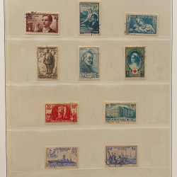 Lot de timbres de France 1850-1940 oblitérés en album Lindner.