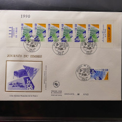 Collection enveloppe premier jour de France lux soie 1990-1993 en album Lindner.