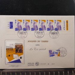 Collection enveloppe premier jour de France lux soie 1990-1993 en album Lindner.