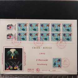 Collection enveloppe premier jour de France lux soie 1990-1993 en album Lindner.