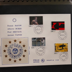 Collection enveloppe premier jour de France lux soie 1990-1993 en album Lindner.